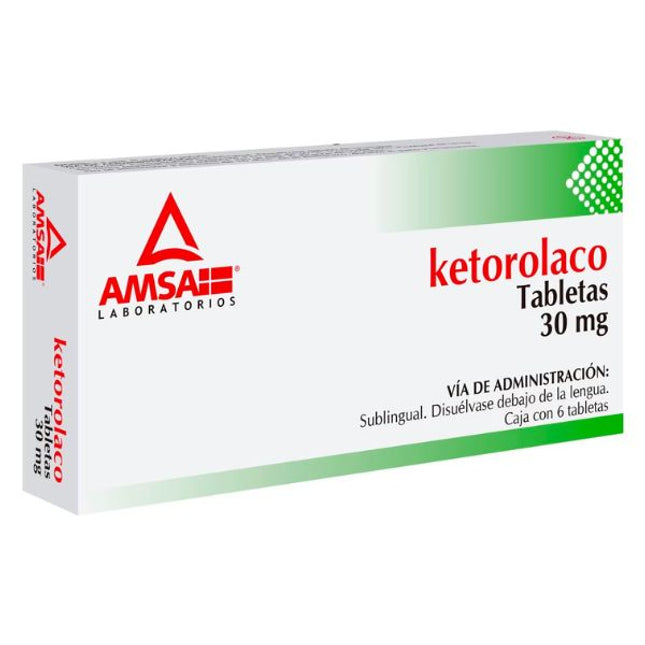Ketorolaco 30 mg Sublingual Caja con 6 Tabletas