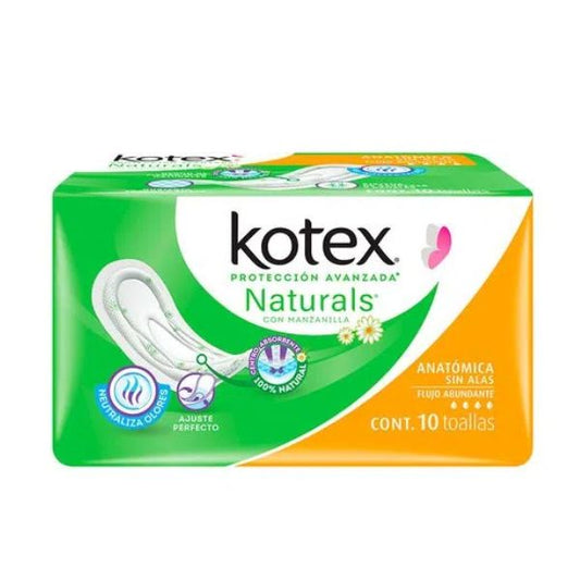 Kotex Proteccion Avanzada Anatomica Sin Alas Contenido 10 Toallas