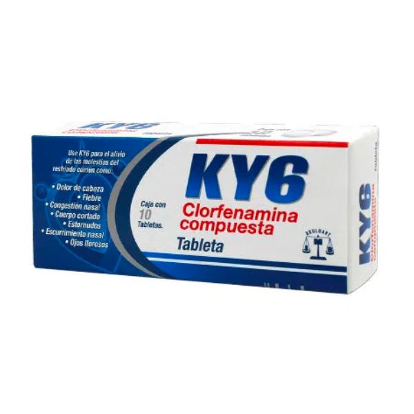 Ky6 (Clorfenamina Compuesta) Caja don 10 Tabletas