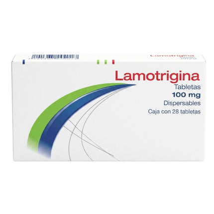 Lamotrigina 100 mg Dispersable Caja con 28 Tabletas