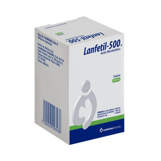 Lanfetil-500 (Acido Micofenólico) 500 mg Caja con 50 Tabletas