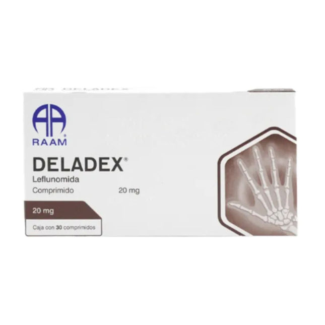 Deladex  Leflunomida 20 mg Caja con 30 Comprimidos