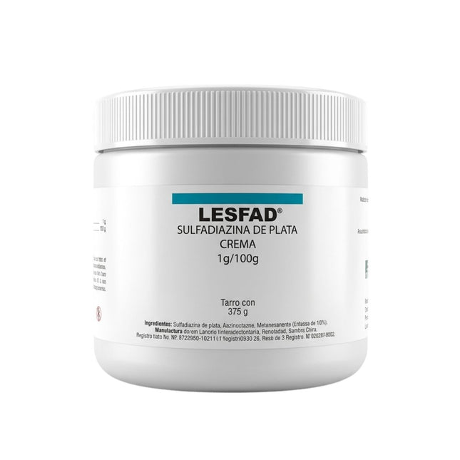 Lesfad (Sulfadiazina de plata) Crema 1 % Frasco con 375 Gramos