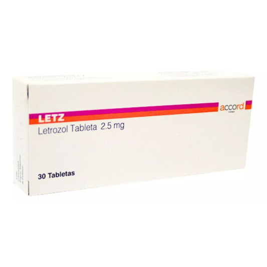 Letz (Letrozol) 2.5 mg Caja con 30 Tabletas