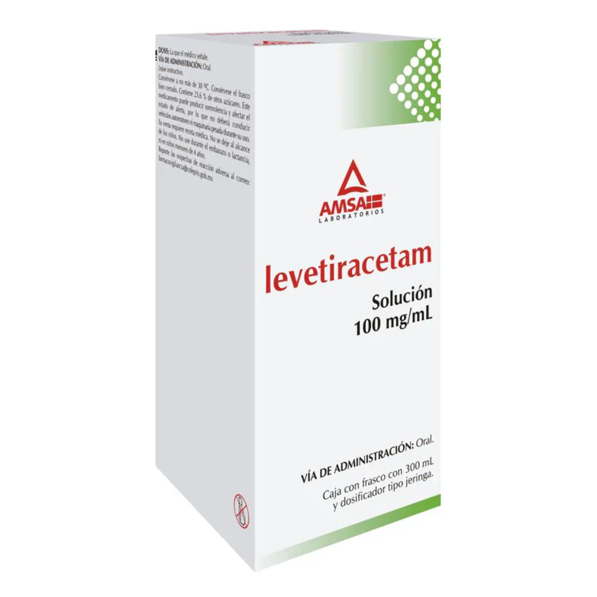 Levetiracetam Solucion 100 mg/ml Caja con Frasco con 300 ml