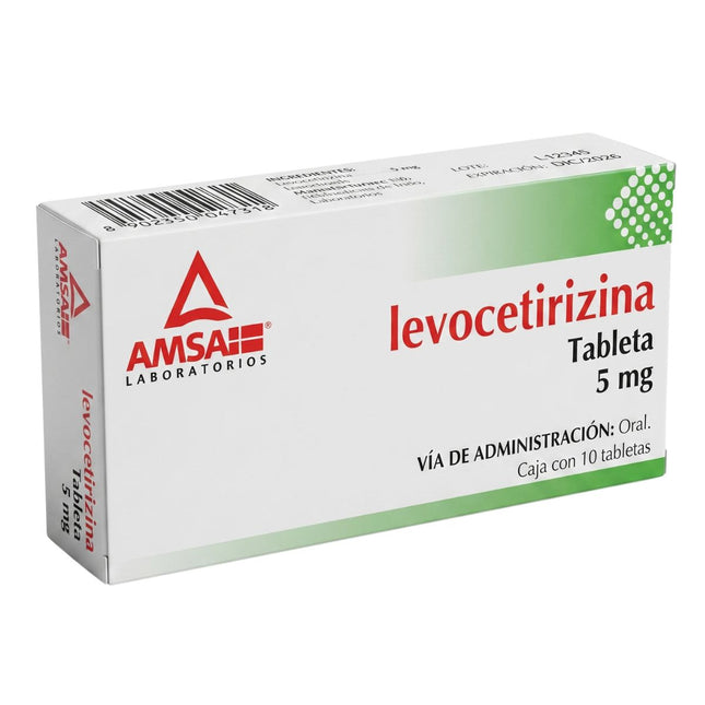 Levocetirizina 5 mg Caja con 10 Tabletas