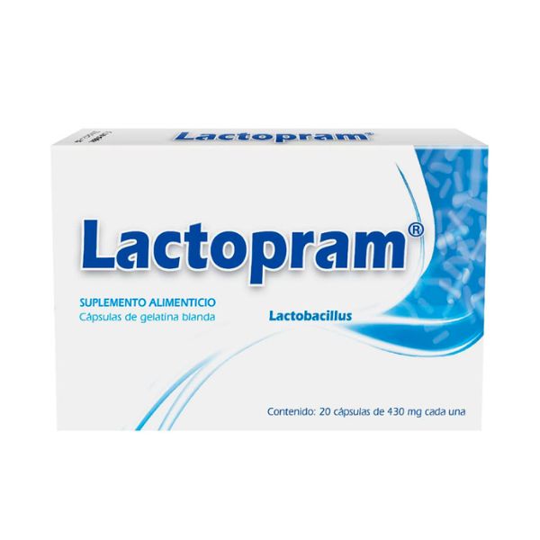 Lactopram (Lactobacillus) 430 mg Caja con 20 Cápsulas