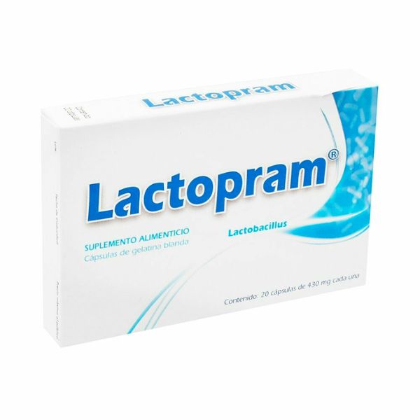 Lactopram (Lactobacillus) 430 mg Caja con 20 Cápsulas