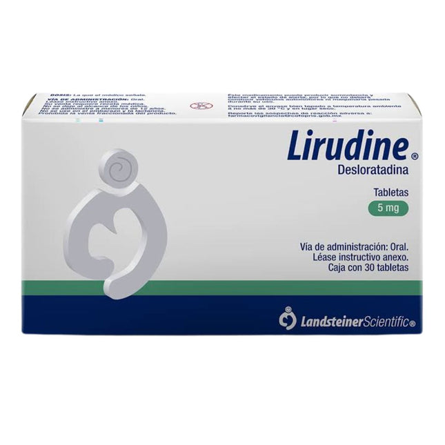 Lirudine (Desloratadina) 5 mg Caja con 30 Tabletas