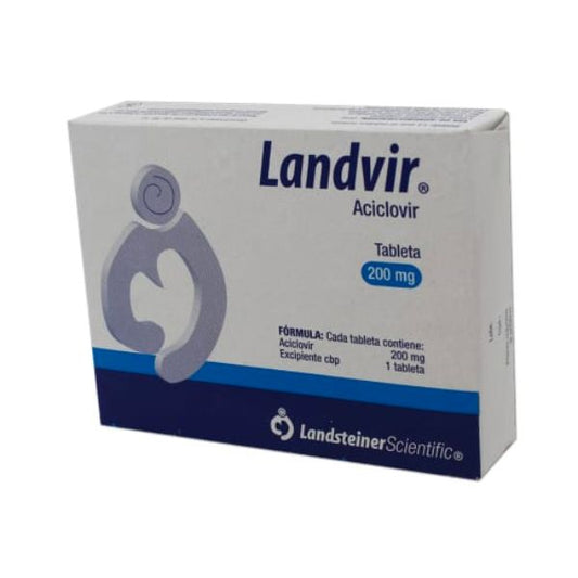 Landvir (Aciclovir) 200 mg Caja con 25 Tabletas