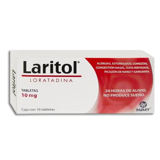 Laritol (Loratadina) 10 mg Caja con 10 Tabletas