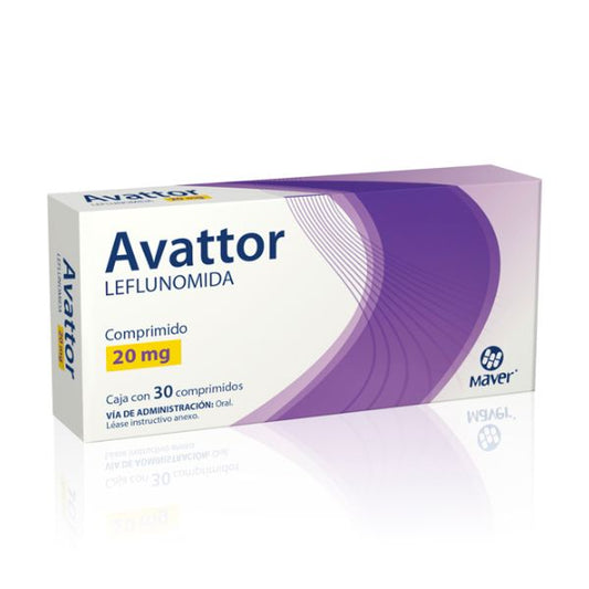 Avattor (Leflunomida) 20 mg Caja con 30 Comprimidos