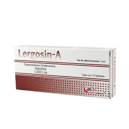 Lergosin-A (Dexametasona / Maleato de Cloranfenamina) Caja con 15 Tabletas