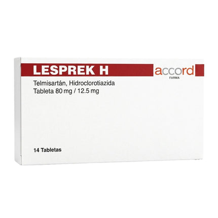 Lesprek H Telmisartán 80 mg Hidroclorotiazida 12.5 mg Caja con  14 Tabletas