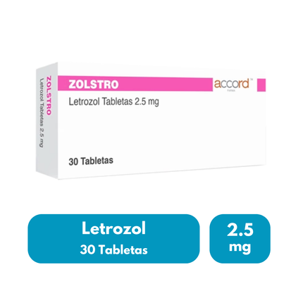 Zolstro (Letrozol) 2.5mg Caja con 30 Tabletas  | Accord farma