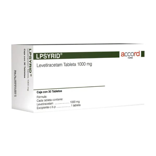 Levetiracetam 1000 mg Caja con 30 Tabletas