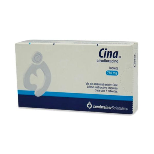 Cina (Levofloxacino) 750 mg Caja con 7 Tabletas