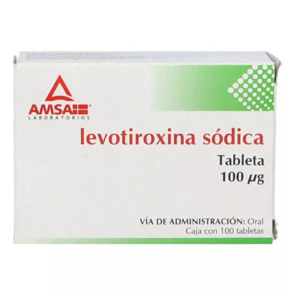 Levotiroxina Sódica 100 mcg Caja con 100 Tabletas