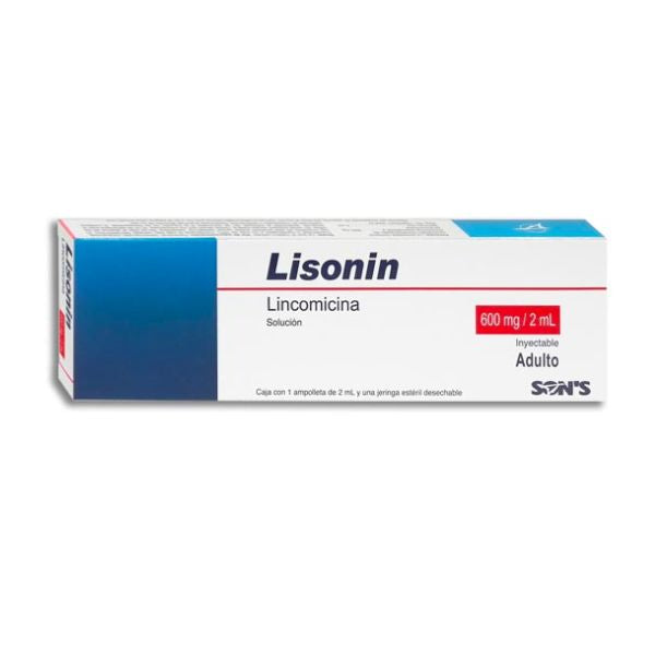 Lisonin (Lincomicina) 600 mg / 2 ml Caja con 1 Ampolleta Inyectable