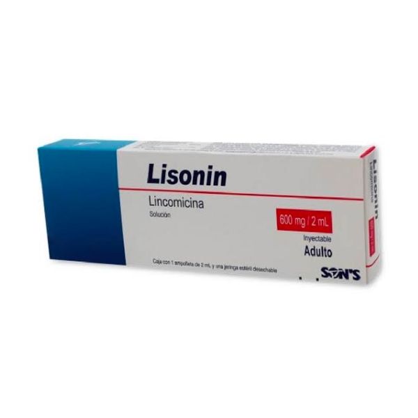 Lisonin (Lincomicina) 600 mg / 2 ml Caja con 1 Ampolleta Inyectable