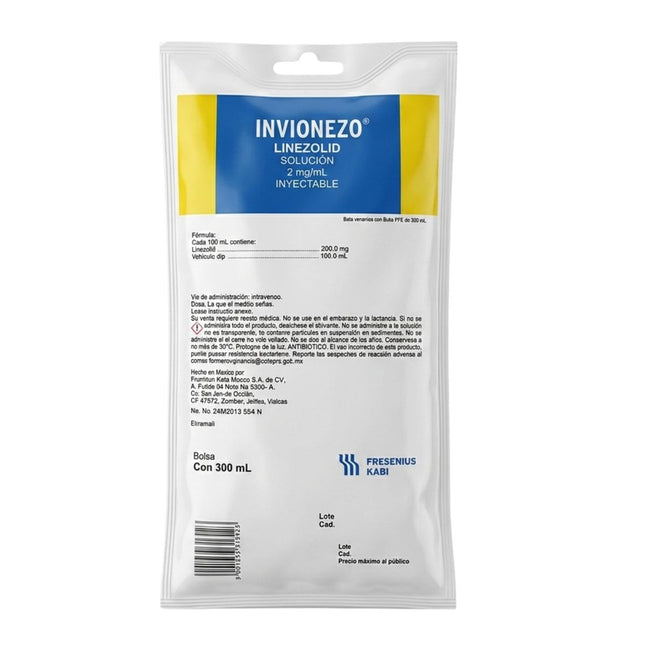 Linezolid 600 mg / 300 ml Solución Inyectable
