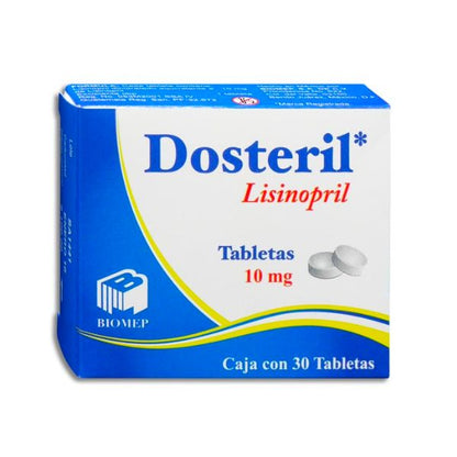 Dosteril (Lisinopril) 10 mg Caja con 30 Tabletas