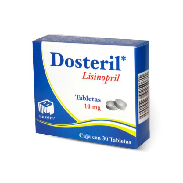 Dosteril (Lisinopril) 10 mg Caja con 30 Tabletas