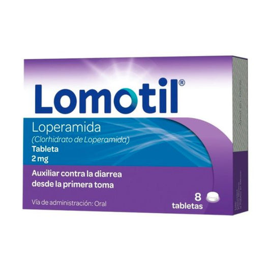 Lomotil (Loperamida) 2 mg Caja con 8 Tabletas