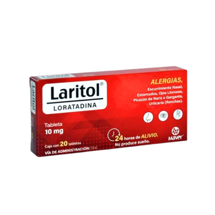 Latirol (Loratadina) 10 mg 20 Tabletas Maver