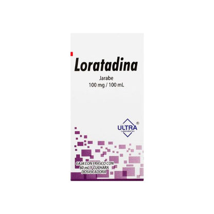 Loratadina 100mg/100 ml Jarabe Frasco con 60 ml