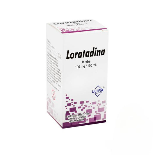 Loratadina 100mg/100 ml Jarabe Frasco con 60 ml