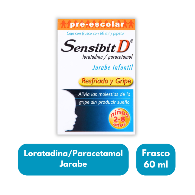 Sensibit D (Loratadina/Paracetamol) Pre-escolar Jarabe Fco. 60 ml | Liomont
