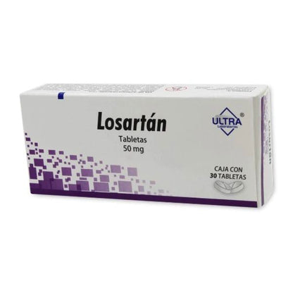 Losartán 50 mg Caja con 30 Tabletas