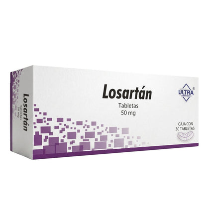 Losartán 50 mg Caja con 30 Tabletas