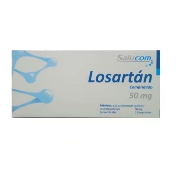 Losartan 50 mg Caja con 30 Tabletas Salucom