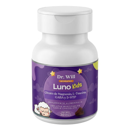 Luno Kids (Citrato de Magnesio) Frasco con 30 Tabletas Masticables