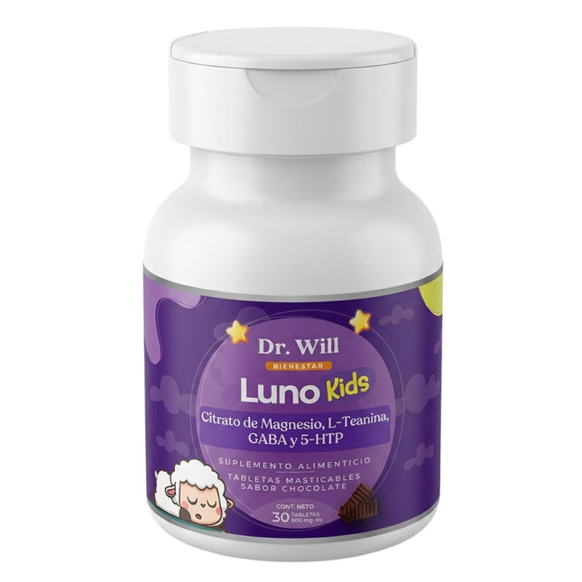 Luno Kids (Citrato de Magnesio) Frasco con 30 Tabletas Masticables