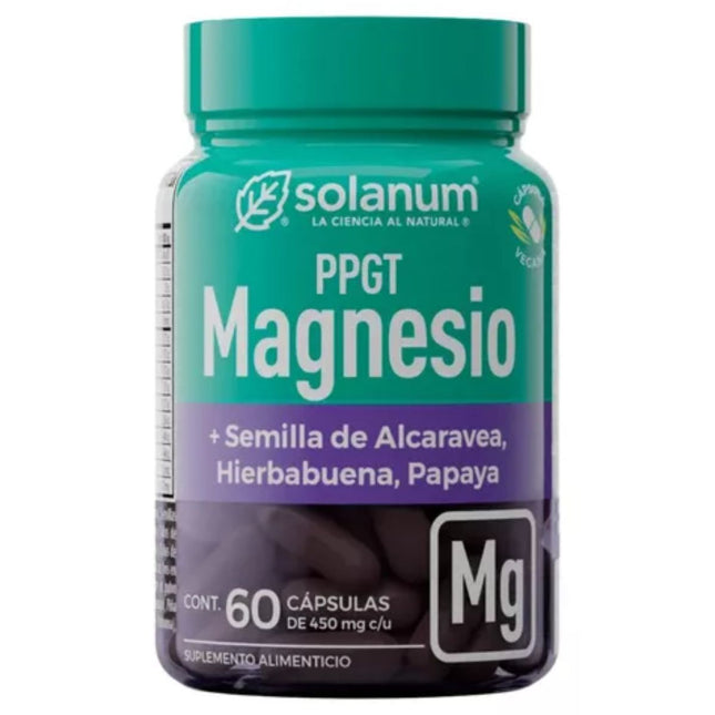 PPGT Magnesio Alcaravea Hierbabuena Papaya Solanum 60 Cápsulas