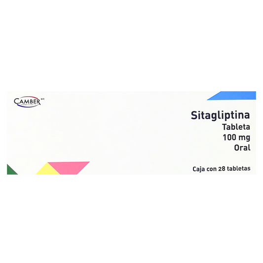 Sitagliptina 100 mg Caja con 28 Tabletas