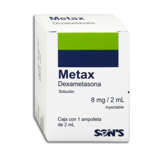 Metax (Dexametasona) 8 mg / 2 ml Caja con 1 Ámpula Inyectable