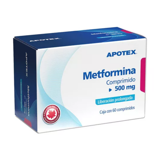 Metformina 500 Mg con 60 Comprimidos Liberación Prolongada