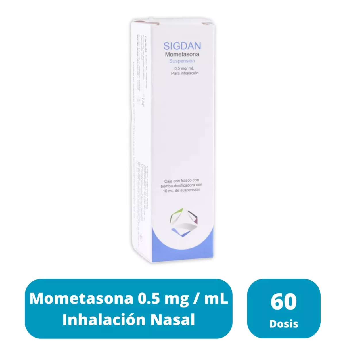 Sigdan (Mometasona) 0.5% Suspensión para Inhalación Caja con Frasco de 10 ml 60 Dosis