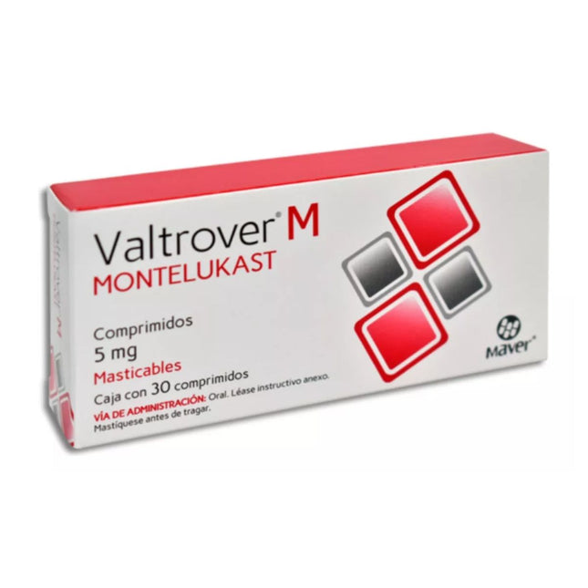 Valtrover (Montelukast) 5 Mg Tabletas Masticables Caja 30 Tabletas