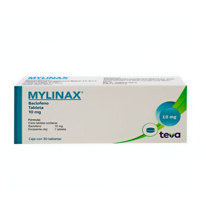 Mylinax (Baclofeno) 10 mg Caja con 30 Tabletas