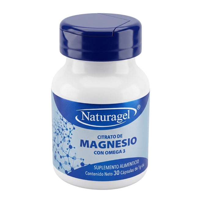 Citrato De Magnesio Con Omega 3 Frasco con 30 Cápsulas de 1 g