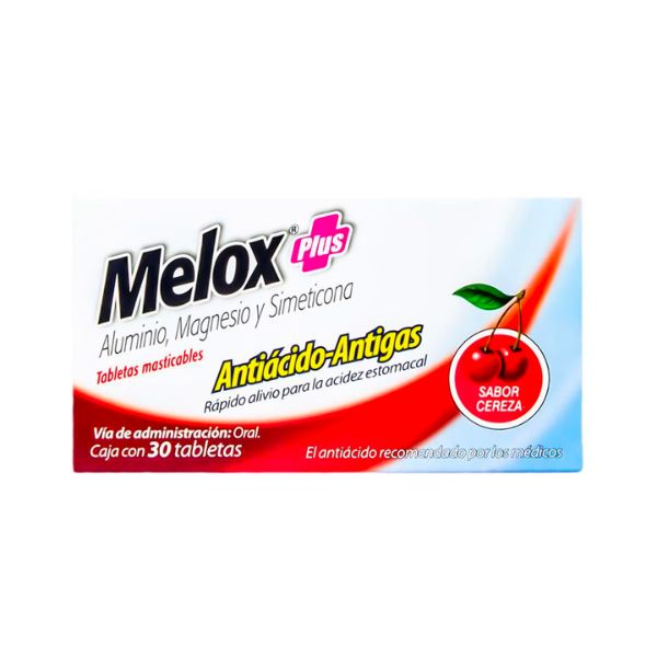 Melox Plus Sabor Cereza Caja con 30 Tabletas