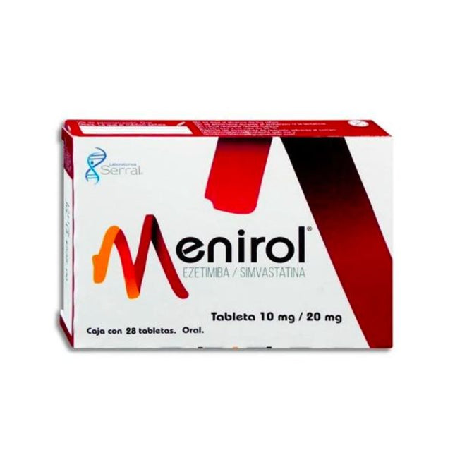 Meninrol (Ezetimiba / Simvastatina) 10 mg / 20 mg Caja con 28 Tabletas