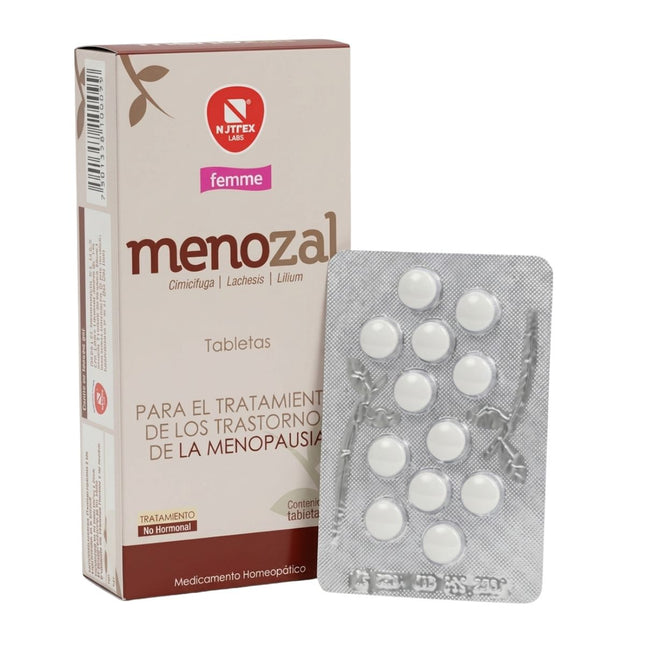 Menozal (Auxiliar en el Tratamiento de la Menopausia) Caja con 60 Tabletas| Nartex