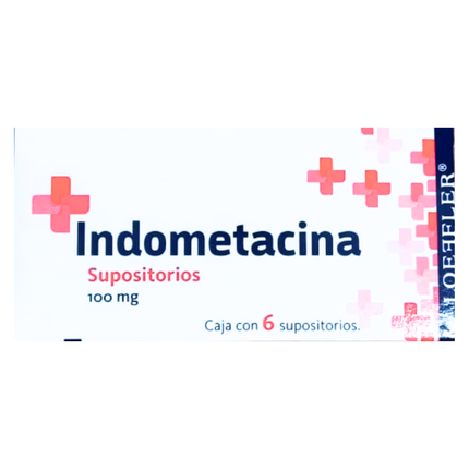 Indometacina 100 mg Caja con 6 Supositorios