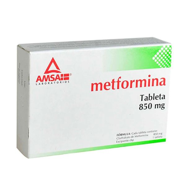 Metformina 850 mg Caja con 30 Tabletas